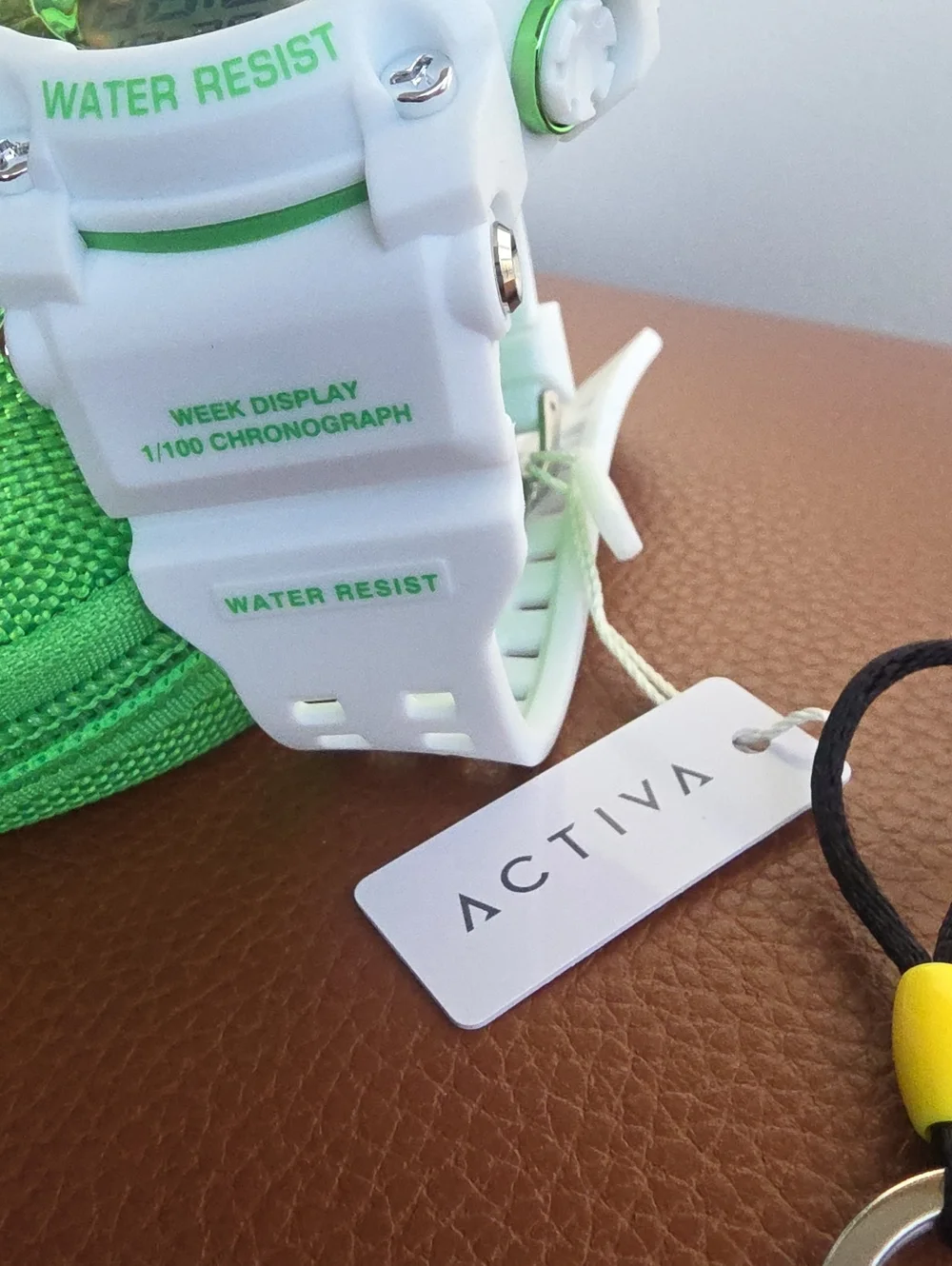 ACTIVA X INVICTA NWT White and Green Digital Chronograph Watch With Keychain